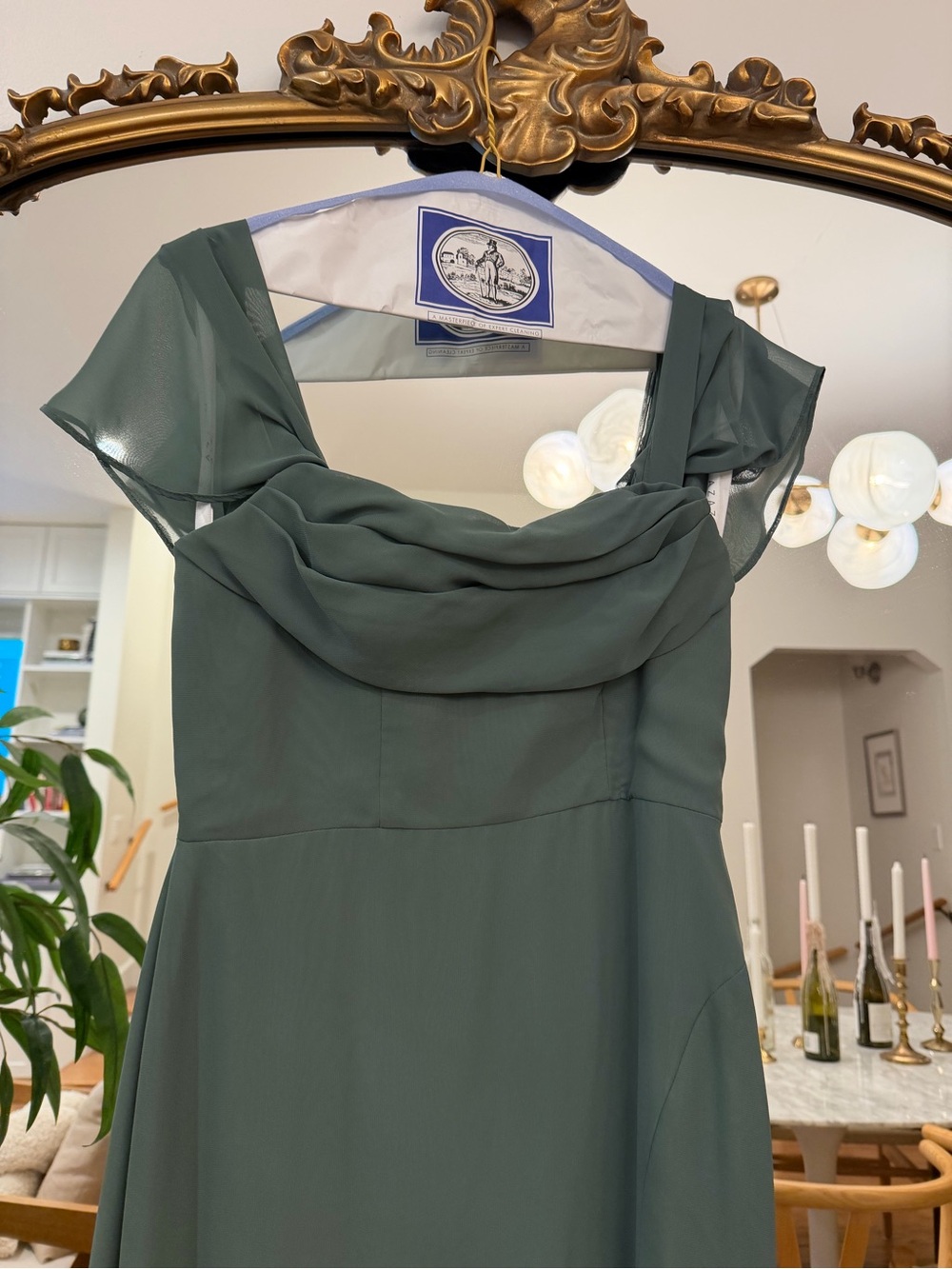 Azazie Saige A-Line Off the Shoulder Chiffon Convertible Evening Dress - Picture 9 of 10